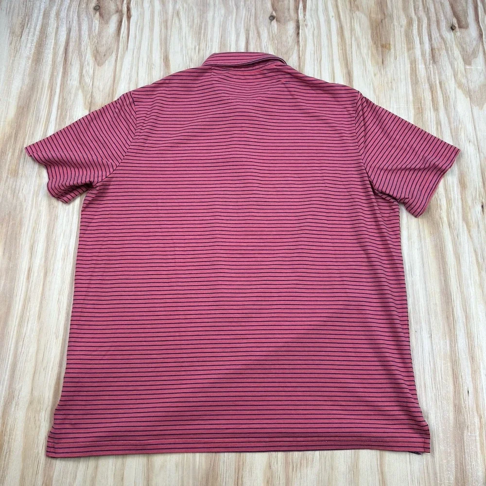 Polo Ralph Lauren Men's XL Striped Pink Blue Cotton Short Sleeve Logo Polo